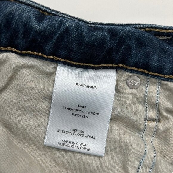 Silver Beau Slim Leg Jeans Womens Size 27 Mid Rise Ankle - Picture 10 of 12